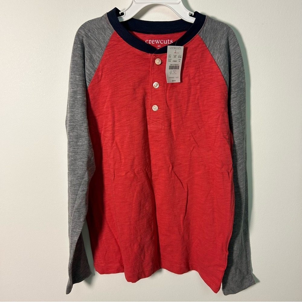 NWT Crewcuts Red and Gray Kids Raglan Shirt